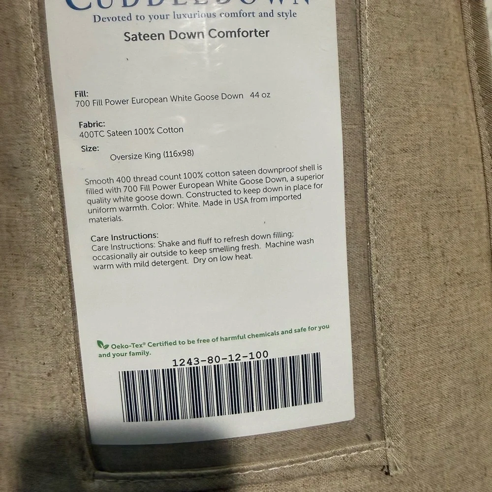 Cuddledown brand size